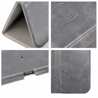 Peles paliktnis ar bezvadu lādētāju 15W OJD-82 brūns pelēks