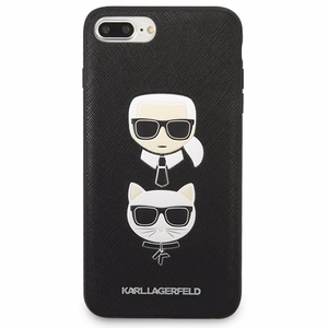 Karl Lagerfeld Saffiano Karl&Choupette Head чехол для iPhone 7 Plus / iPhone 8 Plus - чёрный