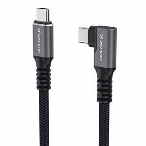 Wozinsky WPS1-UY41S USB-C Thunderbolt 4 240W leņķa kabelis 1.5m 4K - melns