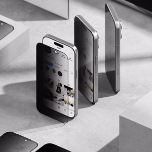 Ringke Easy Slide 2 daļu privātuma stikla komplekts iPhone 17 - melns
