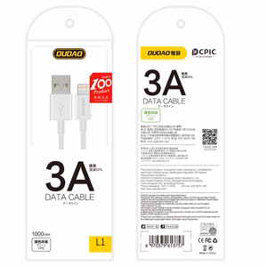 Dudao kabelis USB / Lightning 3A 1m balts (L1L balts)
