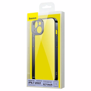 Baseus Glitter caurspīdīgs apvalks un rūdītā stikla komplekts iPhone 14 Plus (melns)