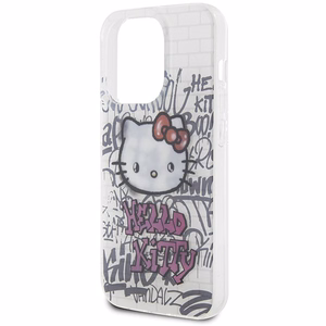 Hello Kitty IML Kitty On Bricks Graffiti viedtālruņa apvalks iPhone 15 Pro - balta