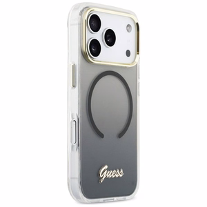 Guess IML Gradient Script Metal MagSafe Case for iPhone 17 Pro - Black