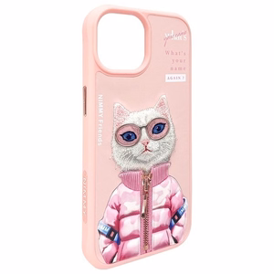 Nimmy Cool&Cute 2.0 kaķa apvalks iPhone 15 - rozā