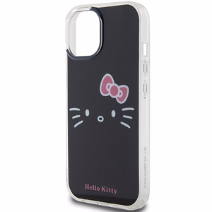 Hello Kitty IML Kitty Face viedtālruņa apvalks iPhone 15 - melns