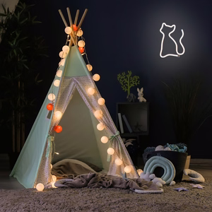 Neon LED Light CAT warm balts Bat + USB FLNE03 Forever Light