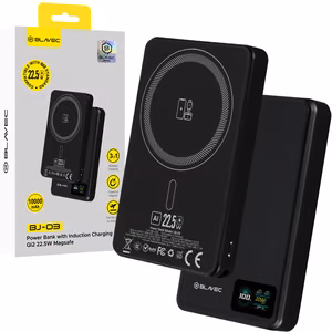 Blavec Power Bank 10000mAh BJ-03 Slim 13,5mm - Type C - 22,5W magnetic Magsafe 3 in 1 (PBBJ03-MC10B) black aluminum