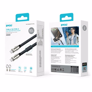 BWOO siksniņas kabelis USB-C - USB-C 1.2m 60W ar siksniņu