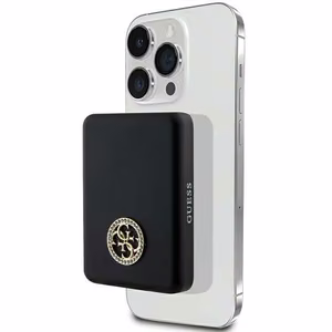 Guess MagSafe 4G Strassed Metal Logo беспроводной внешний аккумулятор 15W 5000mAh - чёрный