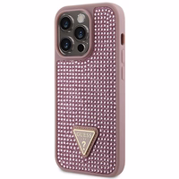 Guess GUHCP14LHDGTPP iPhone 14 Pro 6.1" rozā rozā Kietais vāciņš Rhinestone Triangle