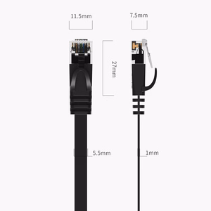 Orico PUG-C6B CAT6 1000Mbps RJ45 Ethernet tīkla kabelis plakans LAN 8m - melna