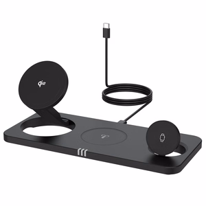 FORCELL F-ENERGY MagNetix 3w1 Qi2 20,5W bezvadu lādētājs saderīgs ar MagSafe melns