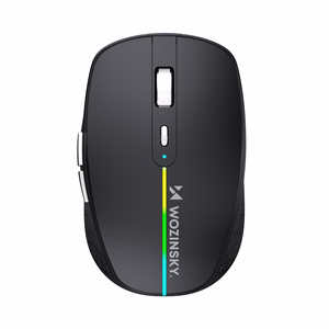 Wozinsky WMGK-1132 bezvadu pele ar RGB apgaismojumu - melna