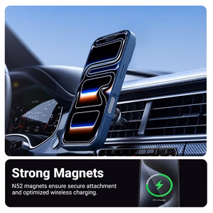 Crong Hybrid Matte Magnetic MagSafe vāciņš ierīcei iPhone 17 Pro, tumši zils
