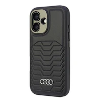Audi Sintētiskās ādas Magnētiskais iPhone 16 6.1" melns/melns cietais apvalks AU-TPUPCMIP16-GT/D3-BK
