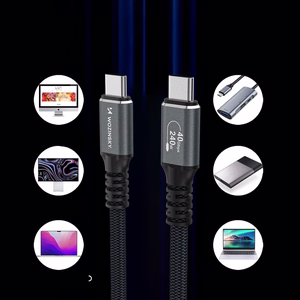 Wozinsky WPS-UY42S USB-C Thunderbolt 4 kabelis 240W 2m 4K - melns