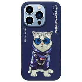 Nimmy Glasses Cool Cat apvalks iPhone 15 Pro Max - zils
