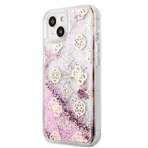 Guess GUHCP13SLGPEPI iPhone 13 mini 5.4" rozā/rozā cietais apvalks Peony Liquid Glitter