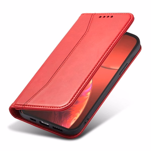 Magnet Fancy Case viedtālruņa apvalks iPhone 14 Plus ar flip vāciņu, maku funkciju un statīvu - sarkanās krāsas