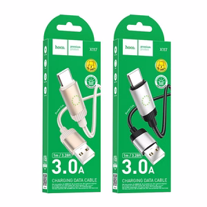Kabelis USB A uz USB C Hoco 3A 1 m X117 melns