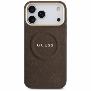 Guess case for iPhone 17 Pro Max HC MAGSAFE PU W/ PEONY HOT STAMP brown