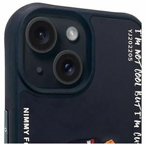 Nimmy Brilles Foršs Kaķis viedtālruņa apvalks iPhone 15 - melns