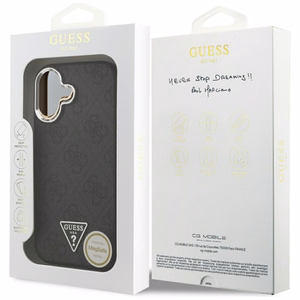 GUESS viedtālruņa apvalks (m) IPHONE 17 ar MagSafe saderīgs PU 4G W/Triangle Logo SL - melns