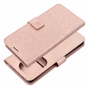 MEZZO grāmatas apvalks XIAOMI Redmi Note 13 Pro 4G / POCO M6 Pro 4G mandala rozā zelts