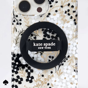 Kate Spade New York Magnetic Loop Grip MagSafe magnētiskais tālruņa turētājs pirkstam, melns