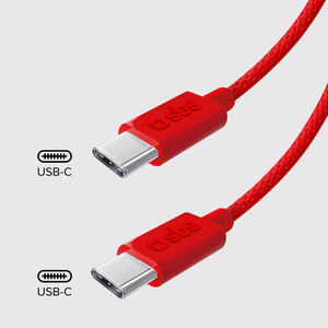 SBS TECABLETISSUETCCR USB-C - USB-C 1,5 m 60W pīts kabelis - sarkans