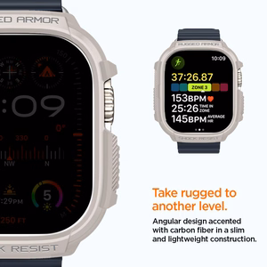 Spigen Rugged Armor apvalks Apple Watch Ultra 1 / 2 (49mm) - bēšs