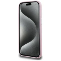 Karl Lagerfeld FW Metal Plate Magnētiskais iPhone 15 viedtālruņa apvalks - rozā