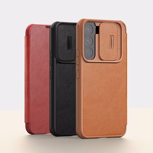 Чехол-книжка Nillkin Qin Leather Pro для Samsung Galaxy S22+ (S22 Plus) с защитой камеры коричневый