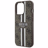 Guess GUHMP13LP4RPSW iPhone 13 Pro / 13 6.1" brūns/brūns cietais apvalks 4G Printed Stripes MagSafe