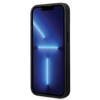 BMW ādas dimanta raksta viedtālruņa apvalks iPhone 14 Pro - melns