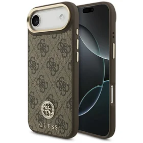 Guess 4G Strass Logo Magnētiskais viedtālruņa apvalks iPhone Air - brūna