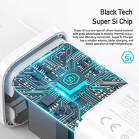 Sienas lādētājs Dux Ducis C80 Super Si - USB + Type C - PD 30W QC 3.0 18W 3A balts