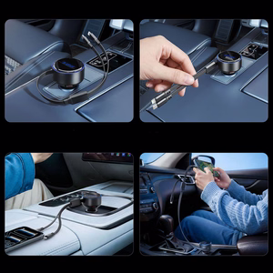 Orico Dual Stretch 60W USB-C auto lādētājs ar diviem izvelkamiem USB-C + Lightning kabeļiem - melns