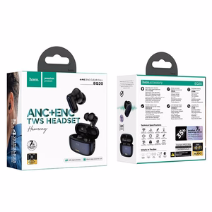 HOCO bezvadu austiņas Bluetooth TWS ANC + ENC EQ20 melnas