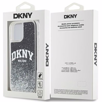 DKNY Liquid Glitter Big Logo viedtālruņa apvalks iPhone 12 Pro/12 - melns