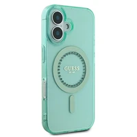 Guess IML Rhinestones Magnētiskais viedtālruņa apvalks iPhone 16 Plus - zaļš