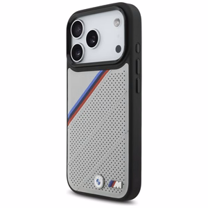 BMW M Tricolor Metal Logo MagSafe Чехол для iPhone 17 Pro - серый