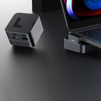 Hub Joyroom S-H121 USB-C statīvs - USB-A 3.0 / RJ45 / HDMI / USB-C / Thunderbolt MacBook Pro - pelēks