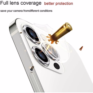 Aizsargstikls HARD DIAMOND kamerai (LENS) Iphone 15 Pro/15 Pro Max melns (3 gab.)