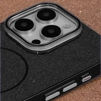 Mirdzošs plāns magnētiskais viedtālruņa apvalks iPhone 12 / 12 Pro 6,1" melns