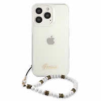 Guess GUHCP13LKPSWH iPhone 13 Pro / 13 6.1" caurspīdīgs cietais apvalks White Pearl