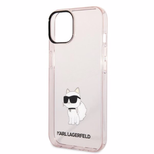 Karl Lagerfeld KLHCP14MHNCHTCP iPhone 14 Plus 6.7" rozā/rozā cietais viedtālruņa apvalks Ikonik Choupette