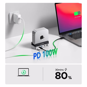 Orico MiniDock 10-in-1 dokstacija ar SSD cietā diska nodalījumu - sudraba krāsā