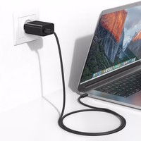 Blavec sienas lādētājs BC-8 GaN4 - Type C - PD QC 65W 3A ar Type C uz Type C kabeli (TCBC8G4-CB653A+CC) melns